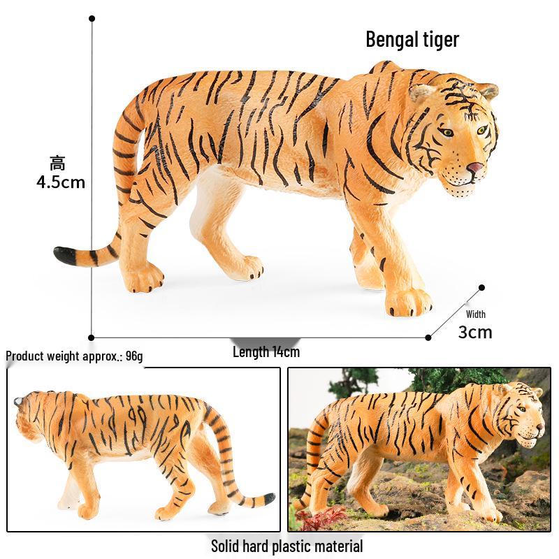 Wildlife Simulation Model: Tiger, Lion, Panda, Elephant, Rhinoceros, Kangaroo, Leopard, Horse, Sheep Toy Set