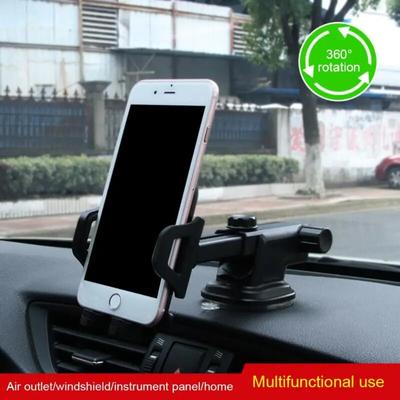 Supporto Multifunzione per Cellulare da Auto Nero Rotazione a 360 Gradi Esktop Ventosa Uscita Aria Supporto per Telefono da Auto per Navigazione