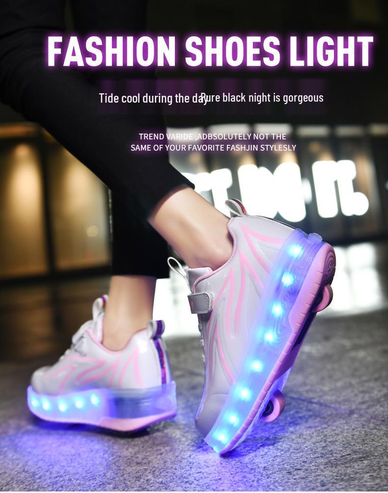 Children's Dynamic Electric Light-Up Roller Shoes with Single/Double Wheels