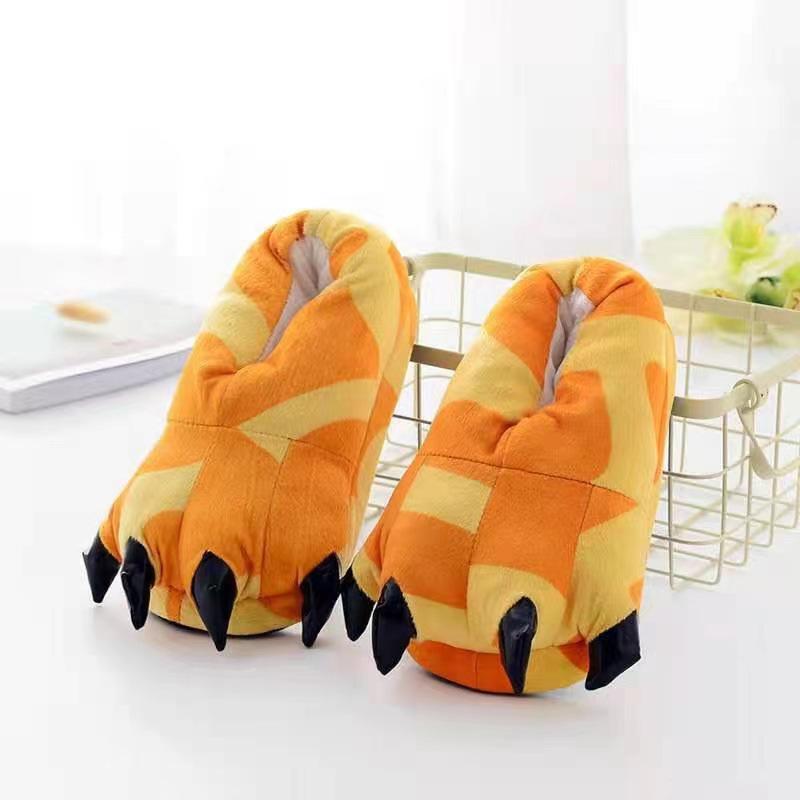 Cozy Dragon Claw Plush Cotton Slippers - Cartoon Style, Autumn/Winter, Couples Indoor Slippers Large (L-XL) жирафовый