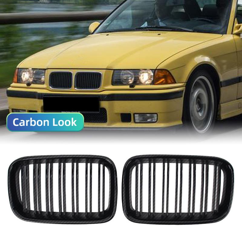 For 1992-1996 BMW E36 318i 323i 325i 320i 328i E36 Black Front Grille ABS Hood Kidney Grille