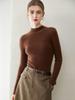 Premium Seamless 100% Cashmere Women's Ribbed Slim Fit Half-High Neck Sweater