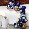 Königsblauer Ballonbogen-Bausatz, Babyblau, Goldkonfetti-Ballongirlande, Dekoration für Geburtstagsfeiern, Babypartys, Hochzeitsjubiläen