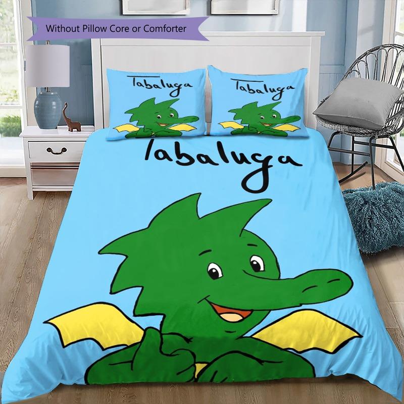 Tabaluga Cute Green Dragon Cartoon Print