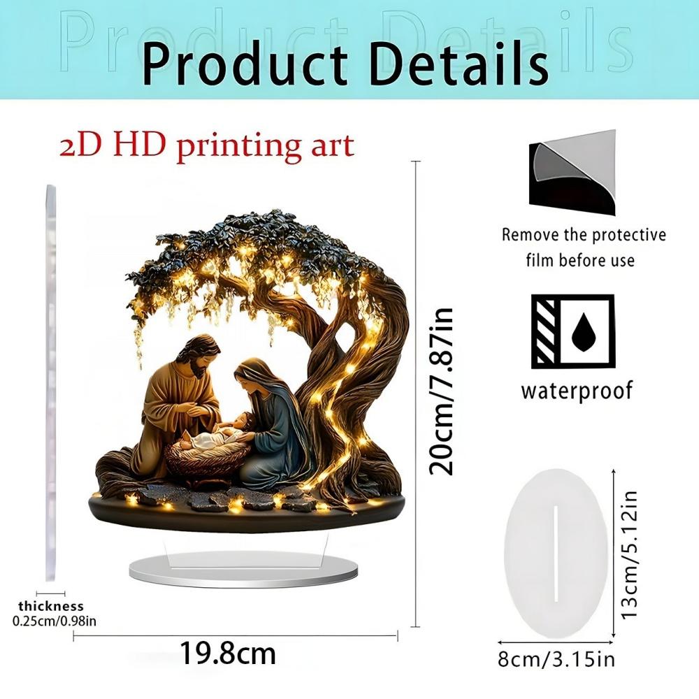 Jesus Birth Decor Lightweight Nativity Scene Ornament Nativity Table Accessory Decorative 2d Flat Christian Decoration For Party