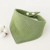 Solid Color Four-Layer Gauze Baby Bib Triangle Scarf with Snap Closure