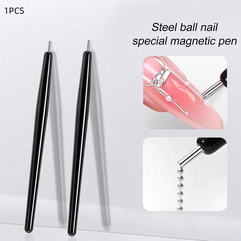 1Pcs Suction Steel Ball Magnet Pen Nail Art Tools 12.4cm Super Strong Suction Cat Eye Nail Polish Bead Magnet Pen Tool