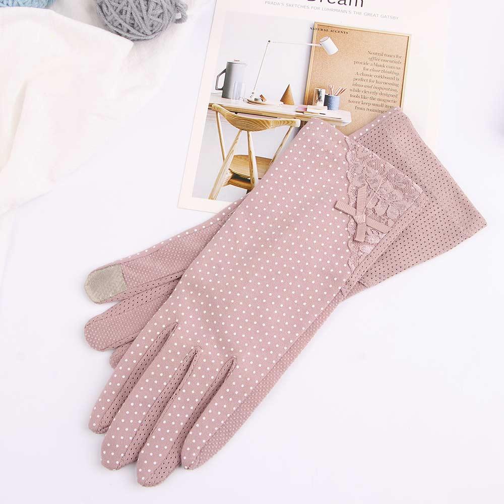 Women Breathable Stretch Slip Resistant Driving Glove Lace Gloves Sunscreen Gloves