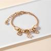 Adjustable Heart Shaped Beaded Bracelet With Alphabet Petal Charm DIY Handmade Jewelry