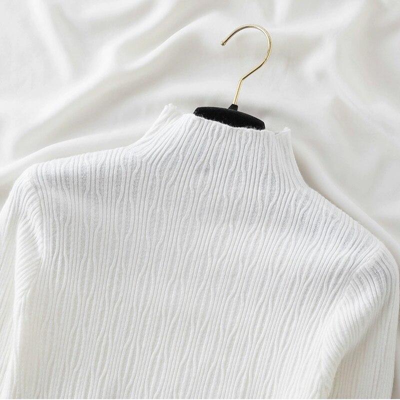 Pulovr s polovičním rolákem Pletený svetr Dámský Podzimní a zimní Top s dlouhým rukávem Svetr Ležérní Jednoduchý Jednobarevný Svetry 28904