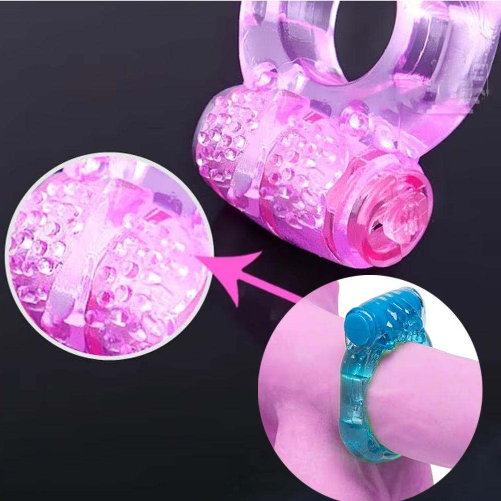 6pcs Finger Ring Vibrator Elastic Silicone Penis Vibrating Clitors Massager Cockring Toy Sex Toys,Adult Products for Men