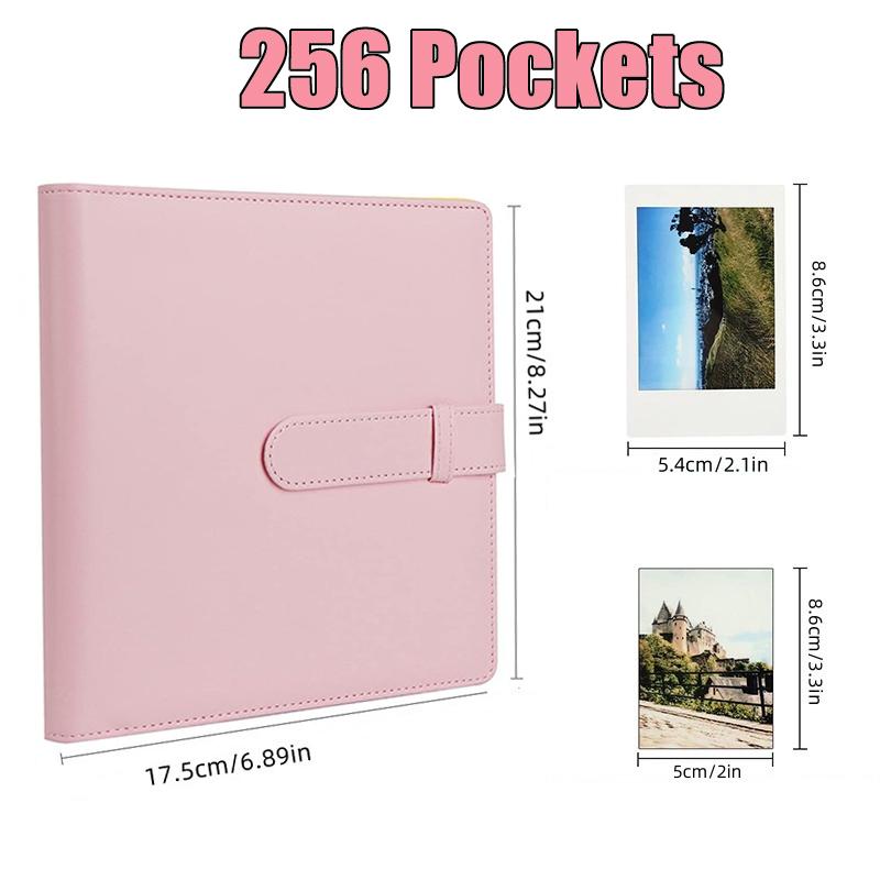 Film Camera 256 Pockets Photo Album Stamp Collection Book Small Album Picture Case 3 Inch Photo Paper PU Leather Storage Cases