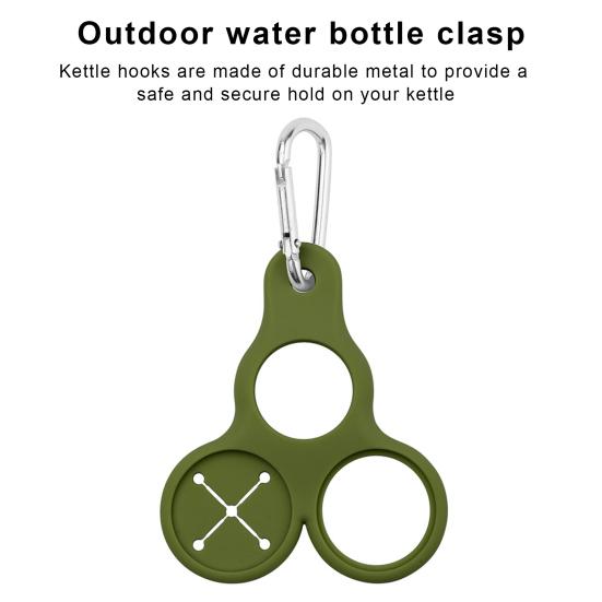 Water Bottle Hanging Buckle Drink Bottle Holder with Carabiner 3 Holes Design Compact Size Portable Silicone Water Bottle Buckle