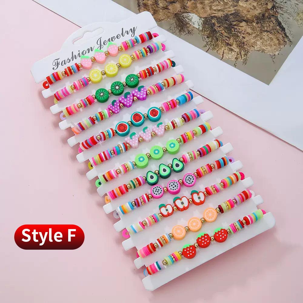 

12 шт./набор Браслеты с подвесками в виде единорога, кошки, цветка, эластичные, ручной работы, из бисера, для женщин, девочек, украшения для вечеринки по случаю дня рождения, подарок дружбы