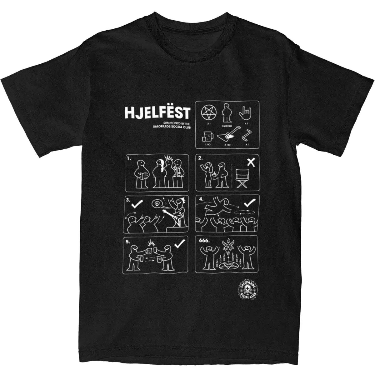 HJELFESTS Tshirt Male Music Logo Classic 100% Cotton Tshi... S