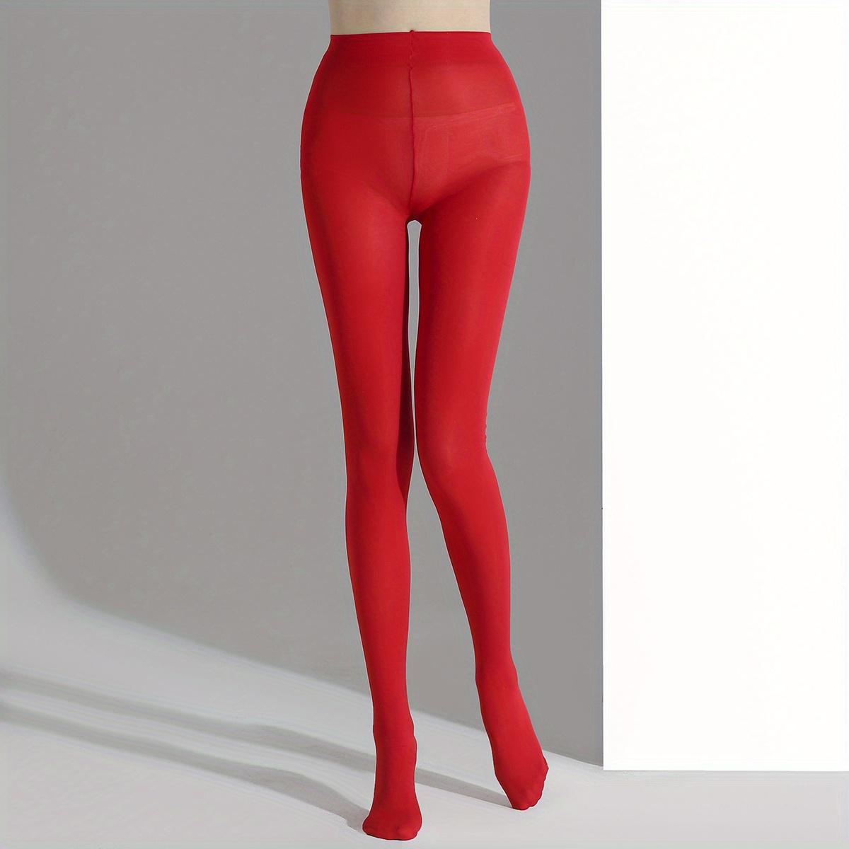 

Music Festival Thin Red Stockings Pantyhose, Cozy Elastic High Waist Footed Pantyhose, Women s Stockings & Hosiery One-size