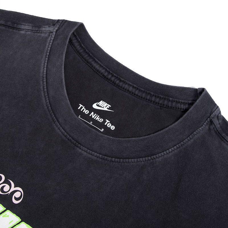 Nike T Shirts Men's Black Crew Neck Moderate Straight Fit FB9789-010