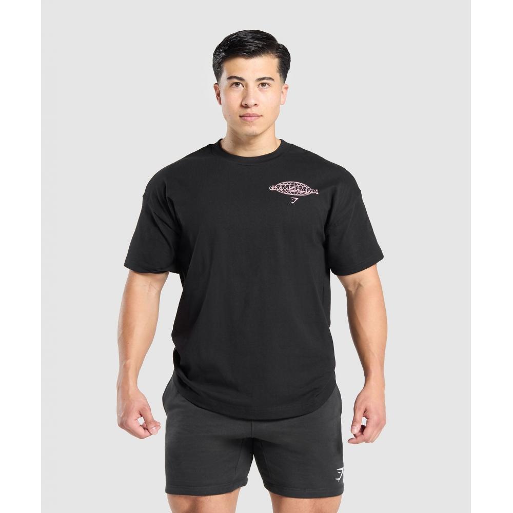 Gymshark Worldwide T SHIRT Black A5a5l Bb2j