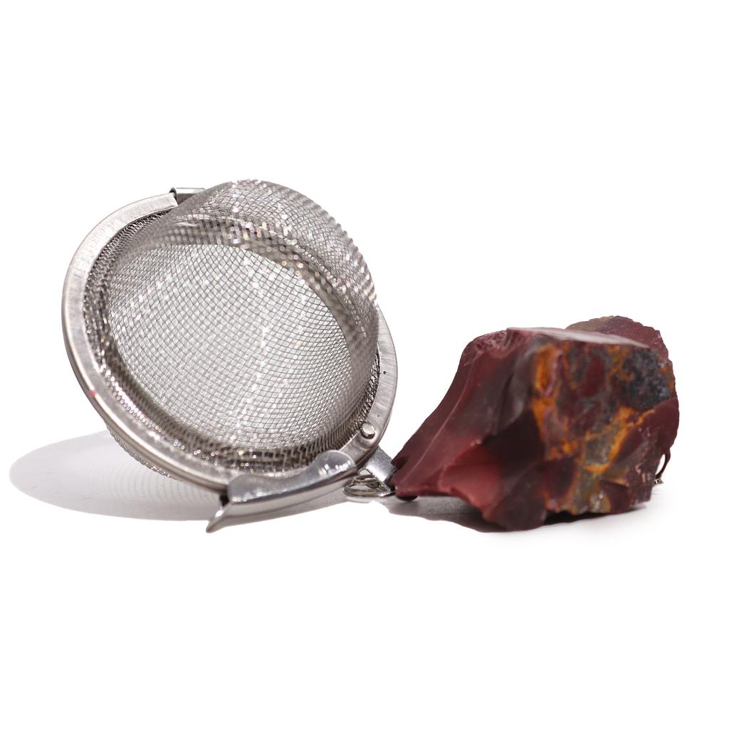 Tea Infuser Strainer With Raw Mookaite Crystal
