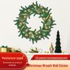 Festive Christmas Wreath & Flowers Self-Adhesive Wall and Door Sticker