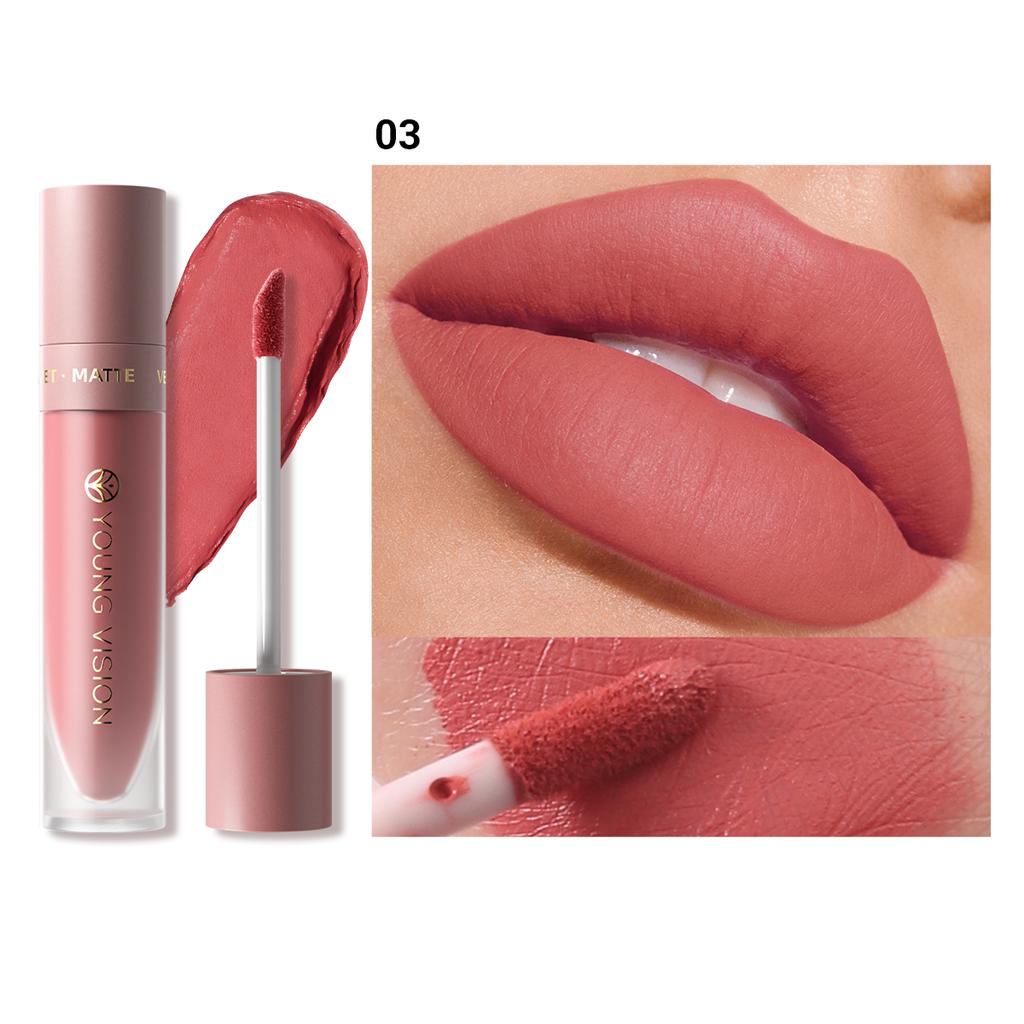 1PC Waterproof Lip Glaze 8 Colors Velvet Matte Long-lasting Transfer-proof Easy Application Matte Lip Gloss
