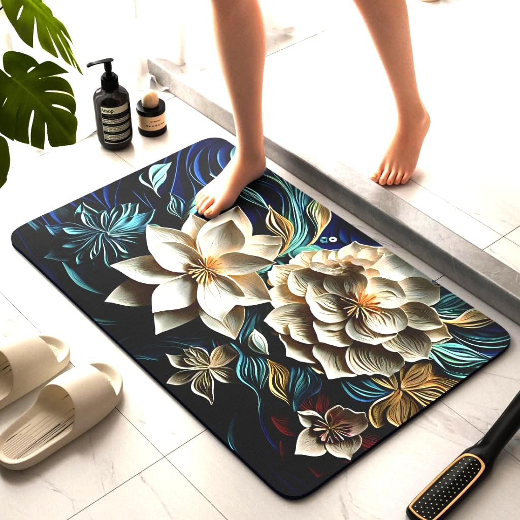 Water Absorbent Mat for Bathroom Kitchen Floor Door Entrance Anti Slip Floor Foot Anti Skid Bathroom Shower Mat