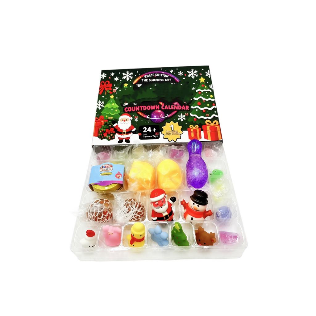 Weihnachts-Advents-Countdown-Kalender für Erwachsene, Niedliche Weiche Überraschungs-Sensorische Stressspielzeuge, Geschenk für die Feiertagsparty