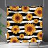 Shower Curtain Waterproof and Mildew-proof Digital Printing Horizontal Strip Plant Flower Printing Shower Curtain Partition Curtain Free Punching