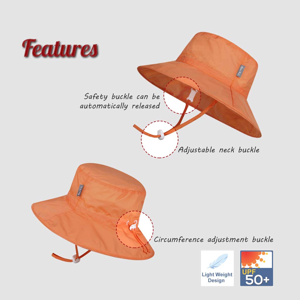 Ami Li Tots Baby Kids Hats Bucket Hat Ultra Lightweight Sun Hat Wide Brim Adjustable Drawstring Kids Hat Girls Boys & Children's UPF50+