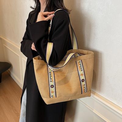 Canvas Bag Women's Large Capacity Simple 2025 New Casual Fashion Shoulder Bag for Commuting Tote Travel Bag