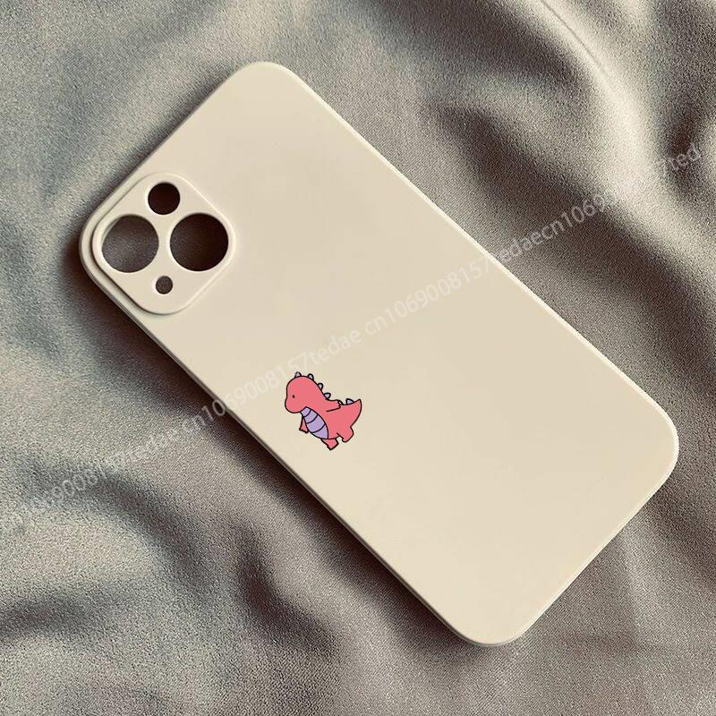 Süßes Cartoon-Dinosaurier-Paar Handyhülle für iPhone 16 15 14 11 12 13 Pro Max Mini 16E 17 Pro Minimalistische Silikonhülle für Liebende