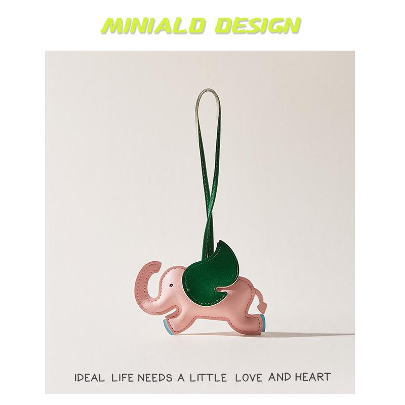 Playful Leather Dumbo Bag Charm Pendant