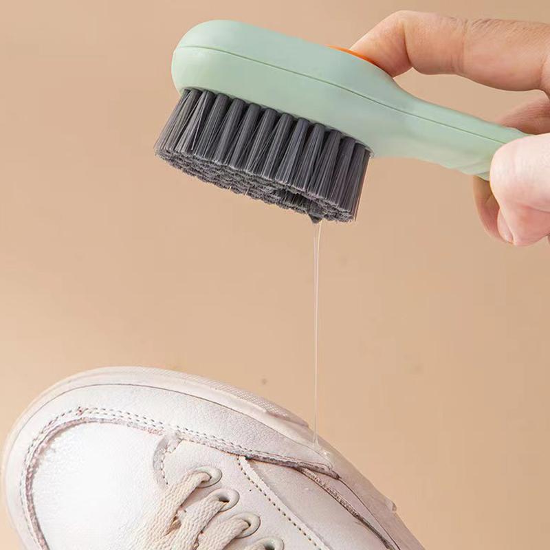 1Pc Washing Shoes Plus Liquid Shoe Brush Press-Out Soft-Bristled Shoe Brush