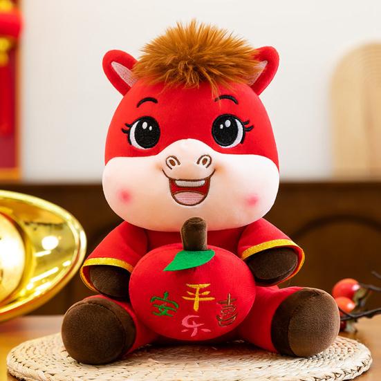 2026 Year of The Horse Stuffed Animal Plush Toy Chinese New Year Zodiac Horse Doll God of Wealth Peace Mascot Doll