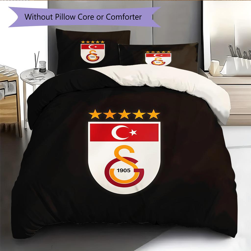 Galatasaray S.K Pattern Bedding Quilt Set Home Decoration Gift (1 * duvet cover + 2 * pillowcase without core)