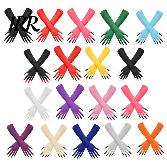 Elastic Polyester Costume Gloves 1 Pair Halloween Ghost Claw Gloves, Long Fingernail Witch Outfit Essentials Accessory, Dark Party Performance