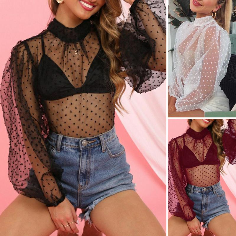 transparent lace tops