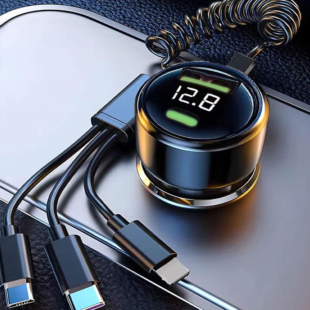 230W Car Charger 5 Ports Fast Charge PD QC3.0 USB C Car Phone Charger Type C Adapter In Car For Iphone Samsung Huawei Xiaomi