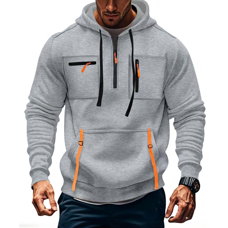 Neuer Reißverschluss Herbst Winter Herren Mode Hoodie Warme Fleece Sweatshirts Mehrere Taschen Farben Quastendesign Freizeitkleidung