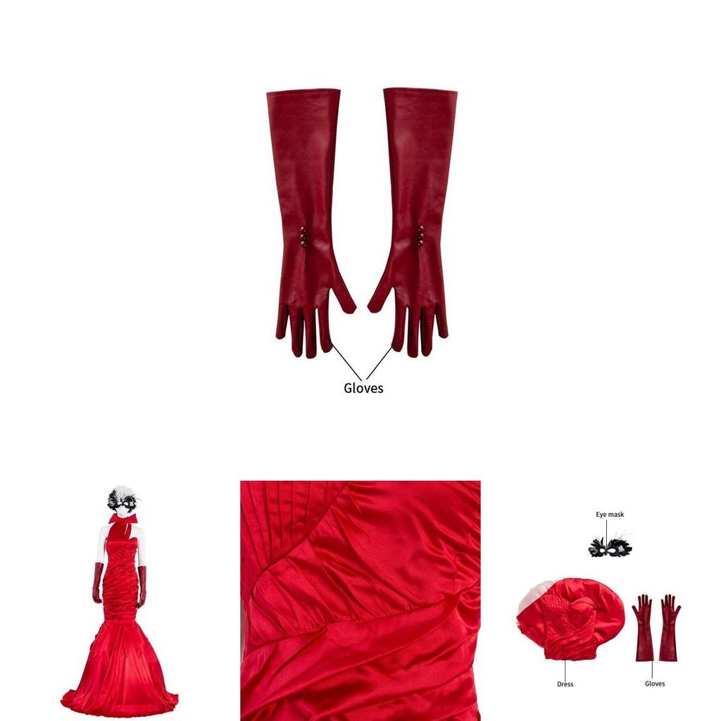 Exquisite Cruella De Vil Kuyla Cosplay Costume Set With Elegant Gown And Accessories