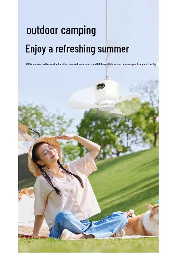 USB Rechargeable Portable Fan with Remote Control for Camping, Dorms, and Outdoor Use