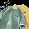 Men's Trendy Waffle Ripped Two-Piece Look T-Shirt, Heavyweight Loose Short Sleeve Summer Top