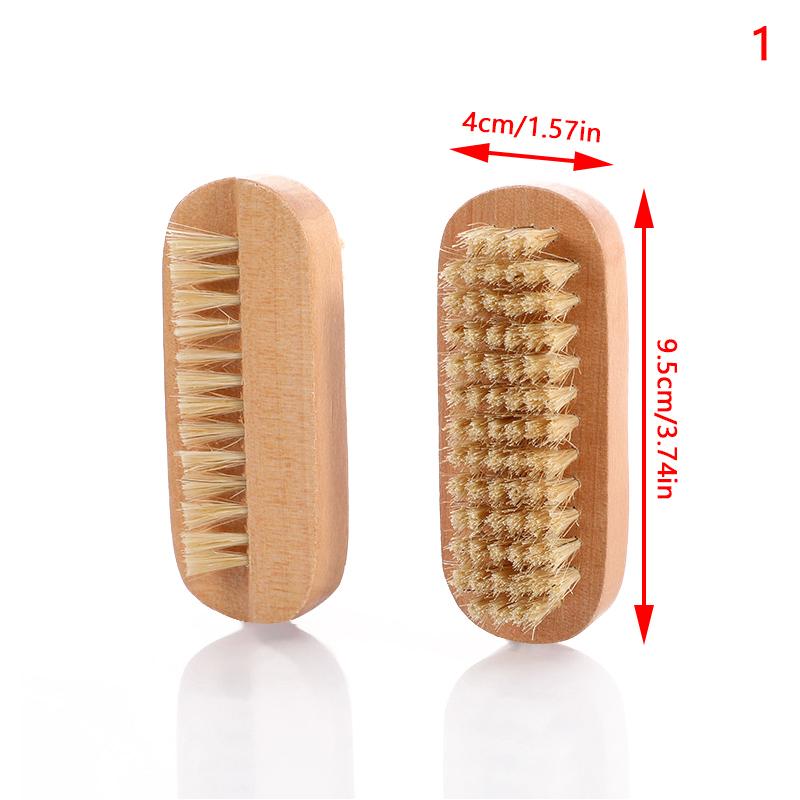

Wooden Cleaning Nail Brushes Manicure Pedicure Soft Remove Dust Nail Brushes File Care Tools With Hanging Rope Exfoliating as the picture