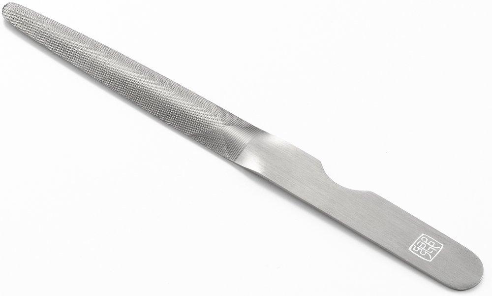 Yoshikawa Nail File Stainless Steel Gogi Sharpened to Match the Curves of Your Made in YJ2121 (Case Included) (Smooth Finish) Nails, Japan,