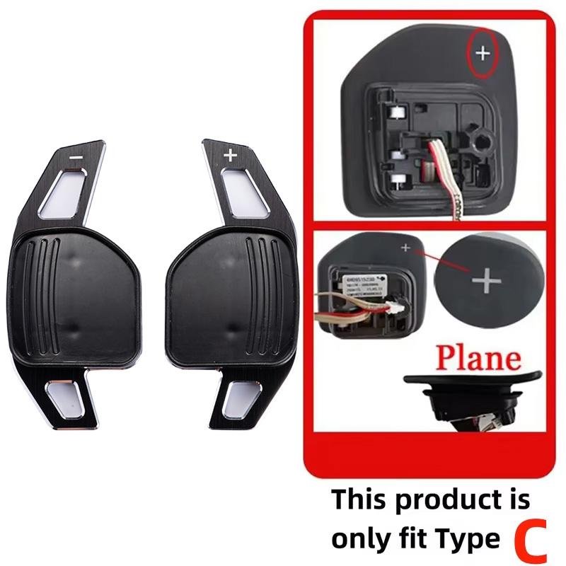 Shift Paddles For Seat Leon Cupra 5F Ibiza 6F Arona Ateca Leon ST Alhambra Aluminum Steering Wheel Paddle Shifter Extension 2PCS For Type C Black