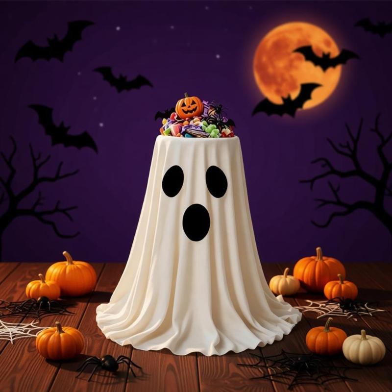 Halloween Treat Display Bowl Specters Candy Dish for Entry Tables and Party Setups, Open Top Server for Small Snacks
