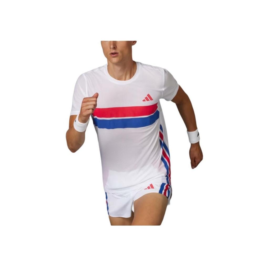 Adidas Adizero FW24 Retro Running Climacool Fashion Comfortable Versatile Lightweight Slim Fit Vintage Short Sleeve T-Shirt Men Tops White JD7315