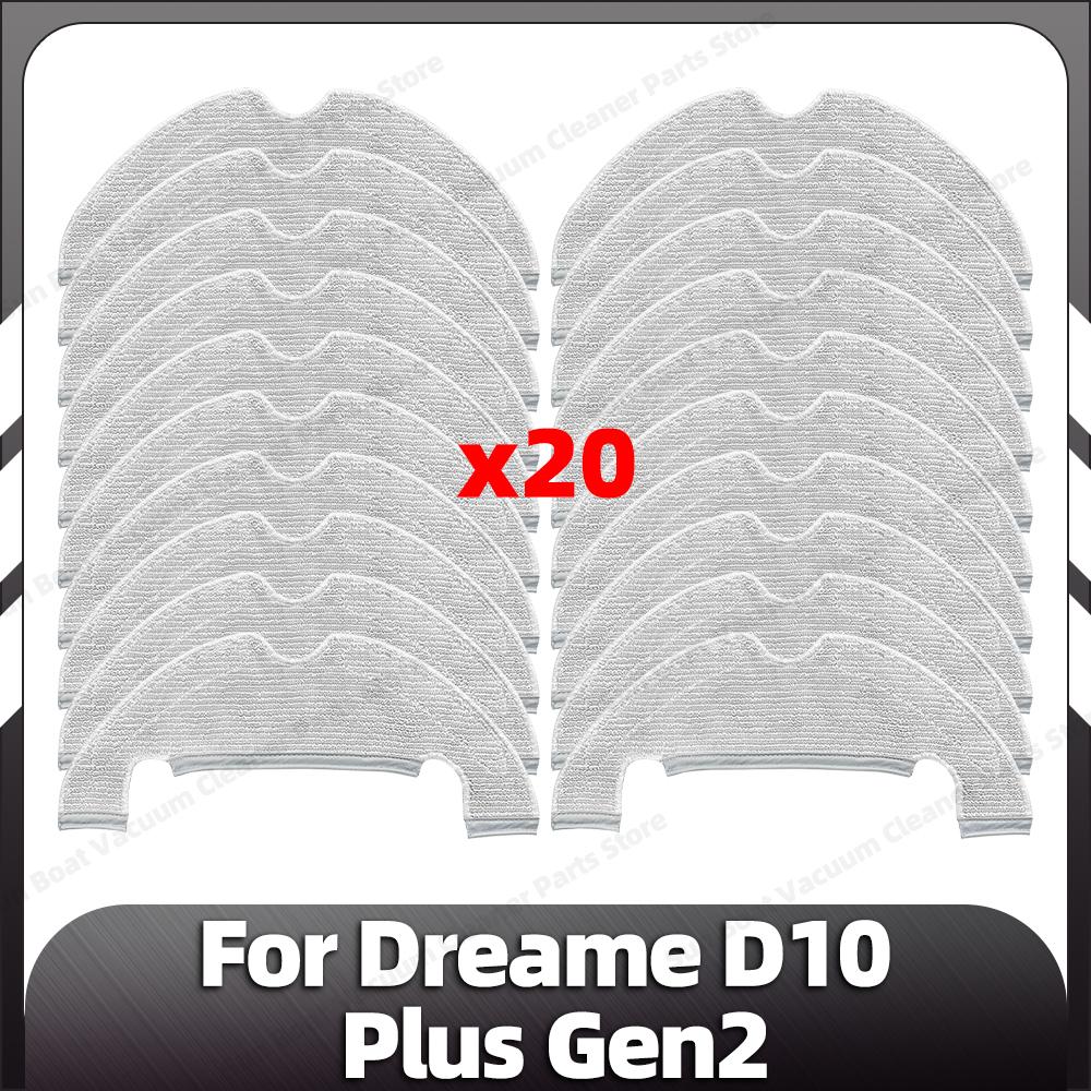 Compatible for Dreame D10 Plus Gen2 Replacement Main Side Brush HEPA Filter Mop Pad Dust Bags Spare Parts Accessories