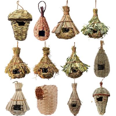 Hängendes Vogelnest für Haustiere im Freien, handgewebtes dekoratives Vogelhaus, Vogelkäfig, Unterschlupf für die Gartendekoration