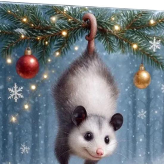 Possum Christmas Advent Calendar 24 Days of Joy Acrylic Ornament for Tree Decor Festive Countdown Box for Kids & Animal Lovers